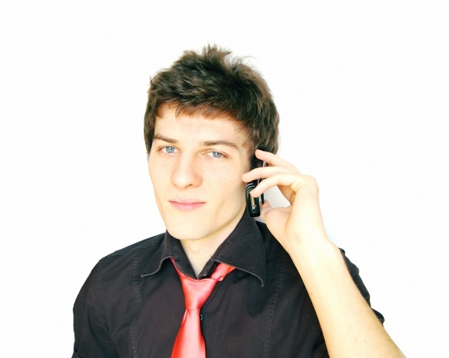 male with cell phone